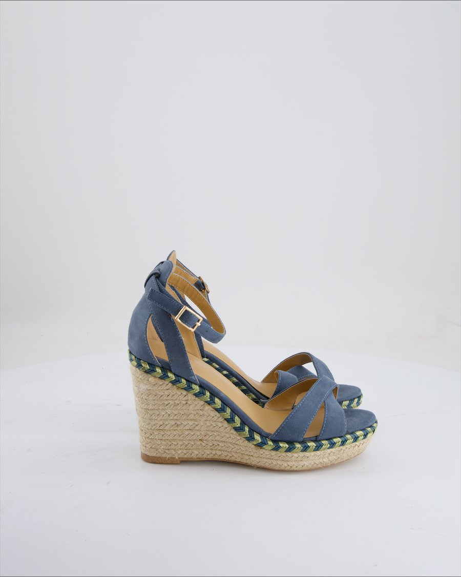NAF NAF Wedges Leather Blue Eu 36