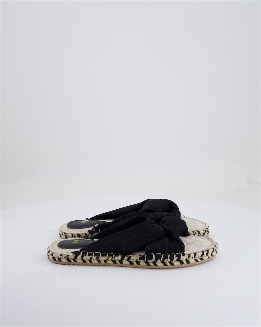 H&M Sandals Cloth Black Eu 39