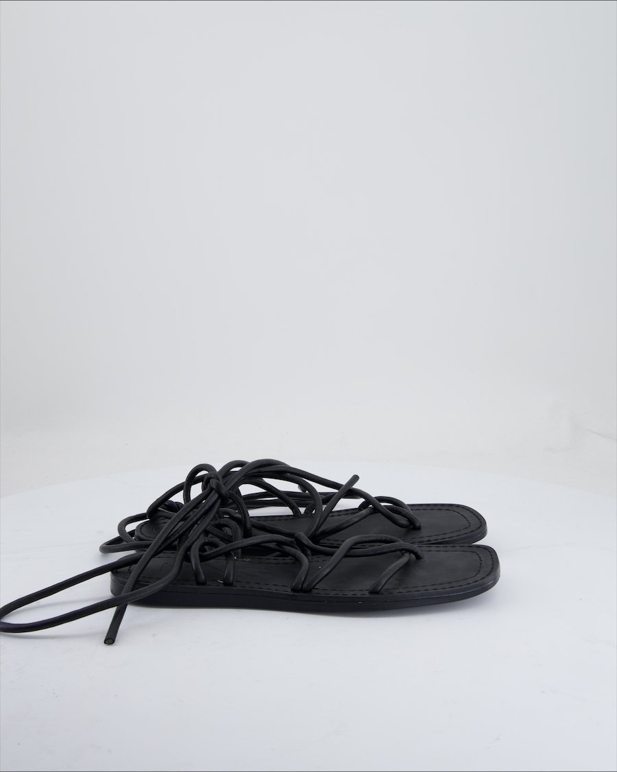 Mango Sandals Leather Black EU 40