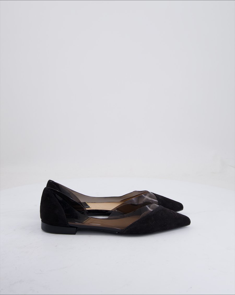 Stradivarius Ballet flats Suede Black Eu 37