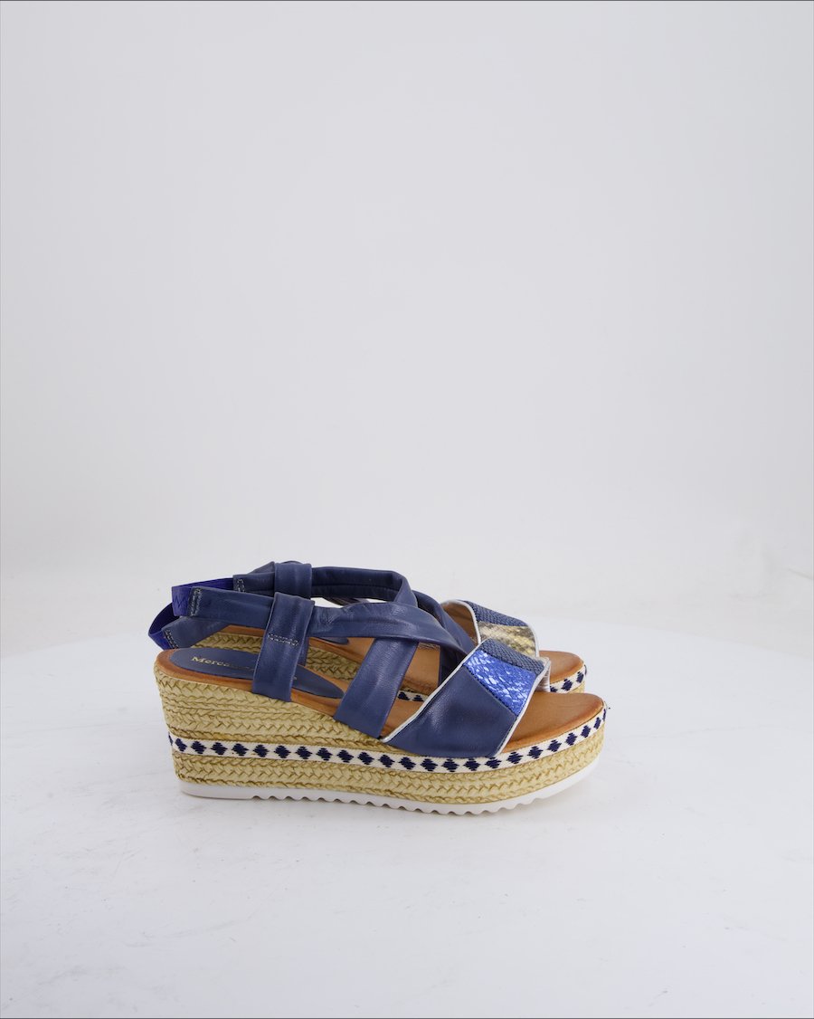 Mercante Di Fiori Wedges Leather Blue Eu 35