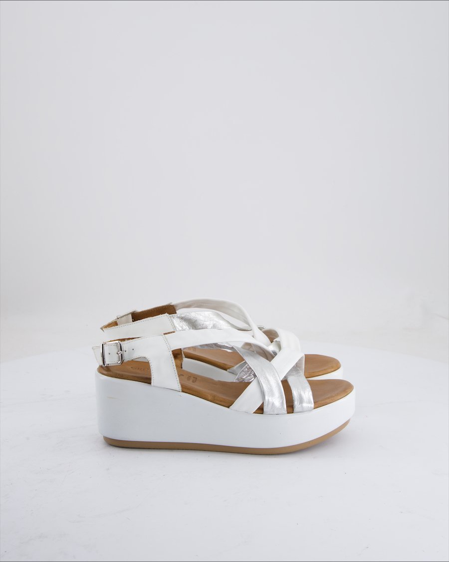 Grunland Sandals Leather Silver Eu 37