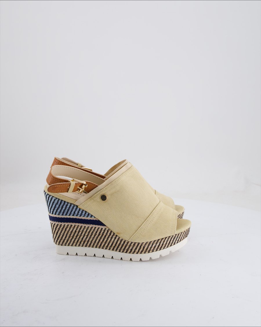 H&D Wedges Cloth Beige Eu 38
