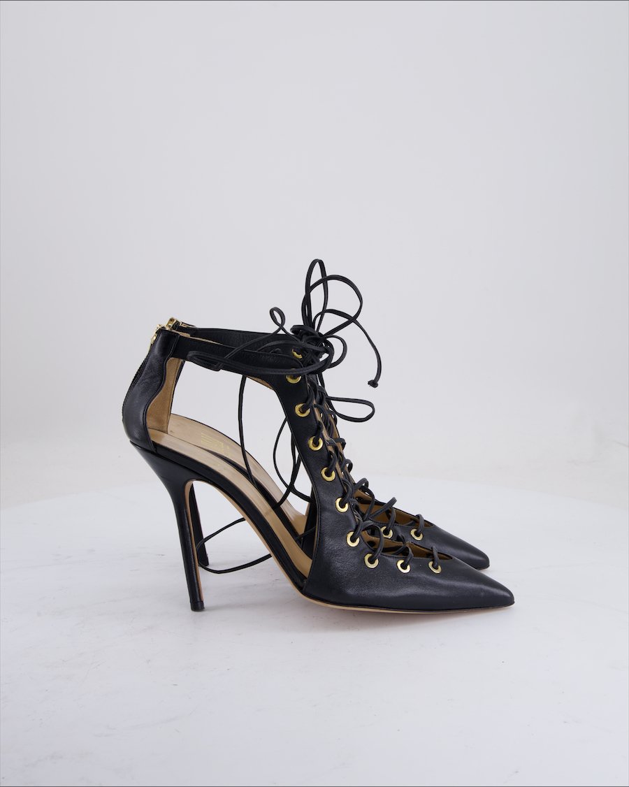 Hali Heels Leather Black Eu 40