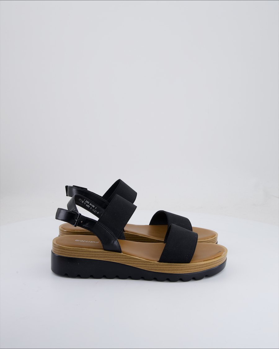 Graceland Sandals Polyurethane Black Eu 39