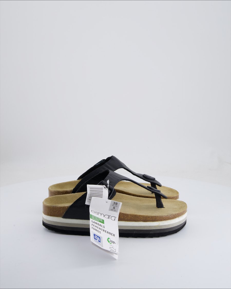 Natural Walk Sandals Leather Black Eu 38