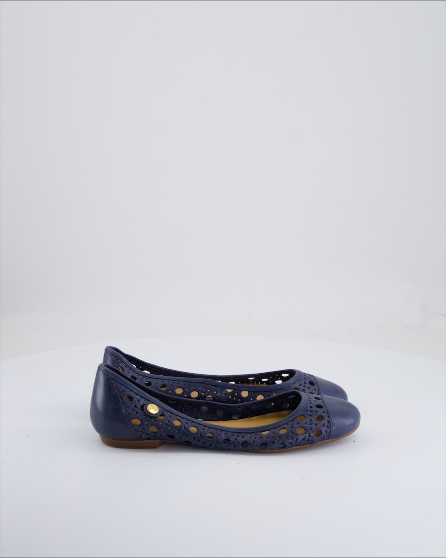 MAX Ballet Flats Leather Blue Eu 37