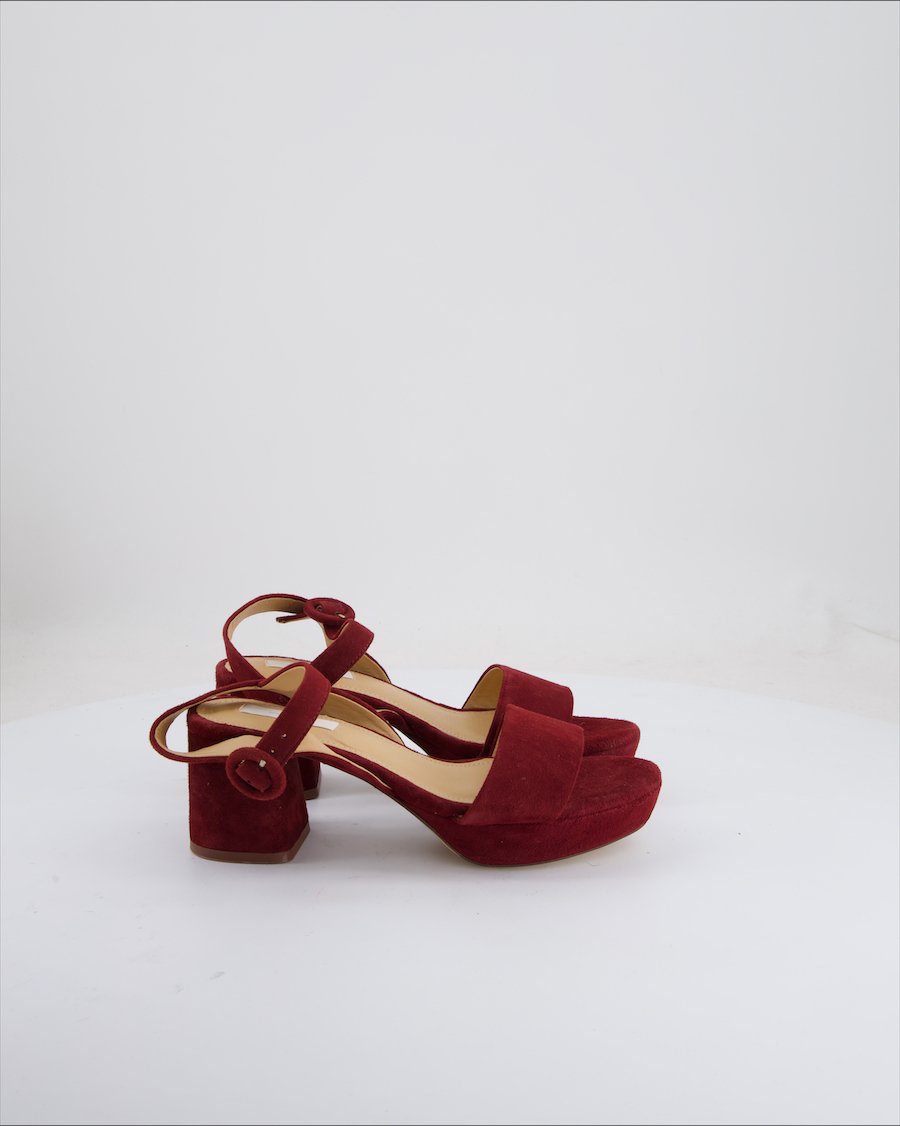 H&M Heels Suede Burgundy Eu 36