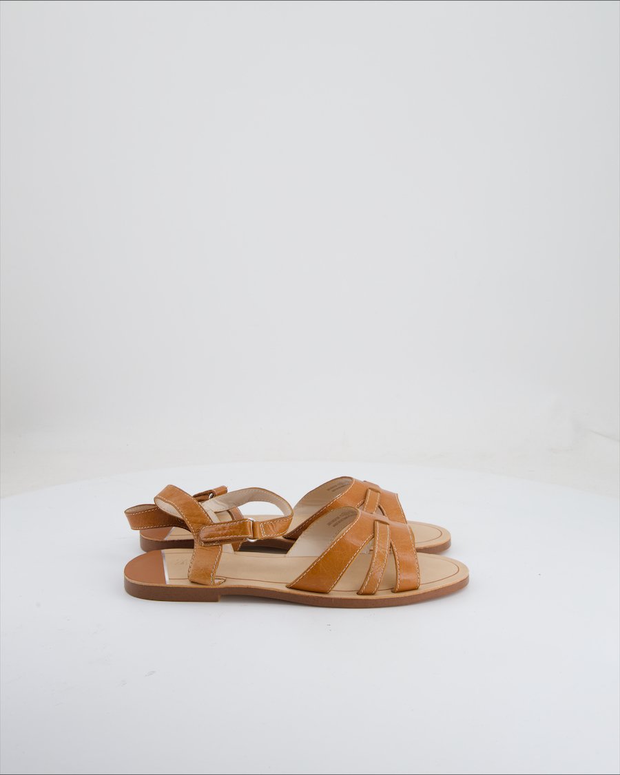 Zara Sandals Polyurethane Brown Eu 37