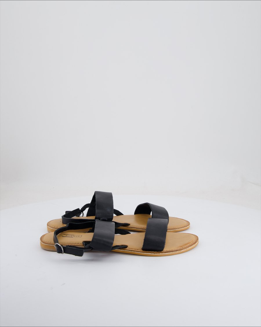 5th Avenue Sandals Leather Black Eu 39.5