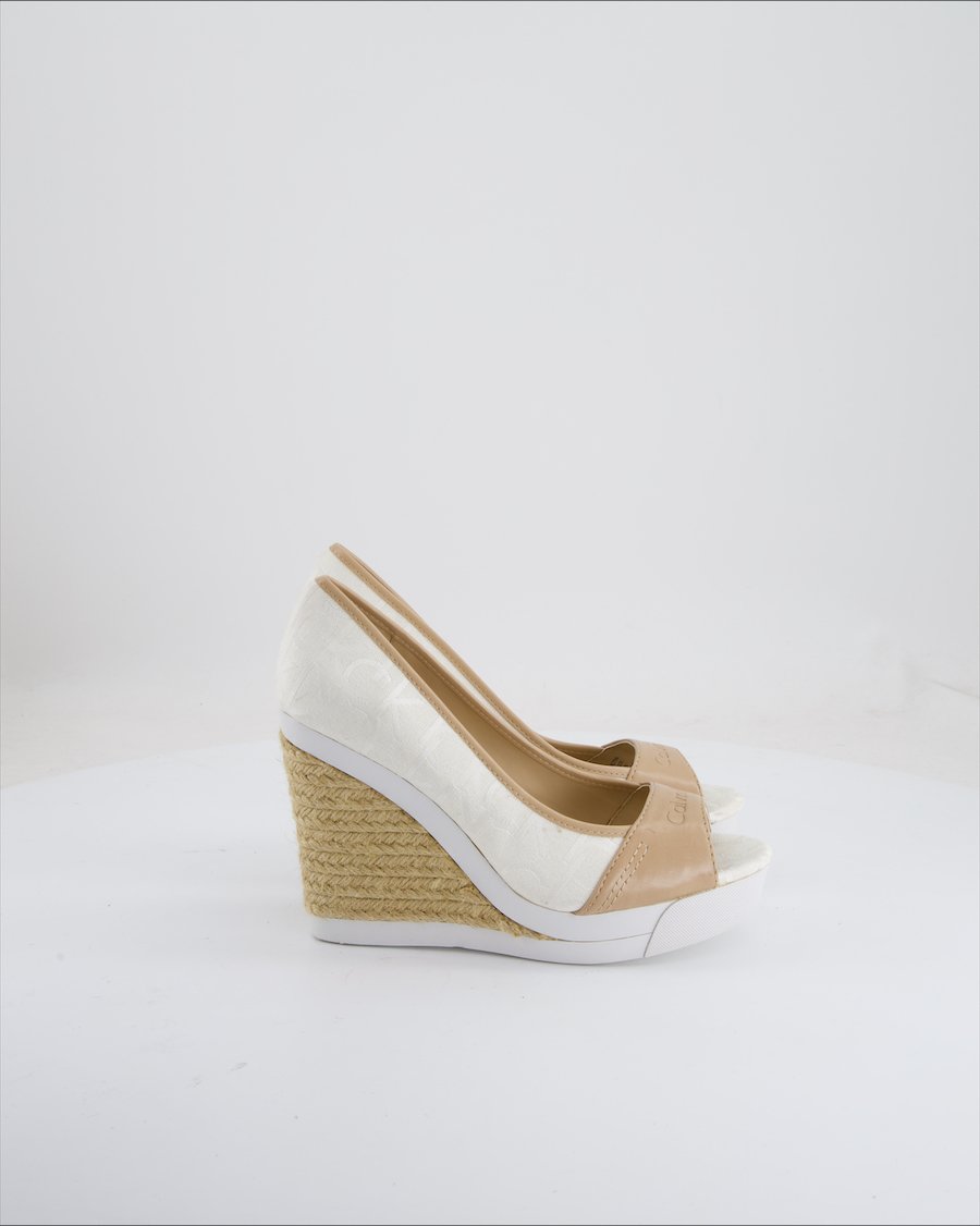 Calvin Klein Wedges Cloth White Eu 37