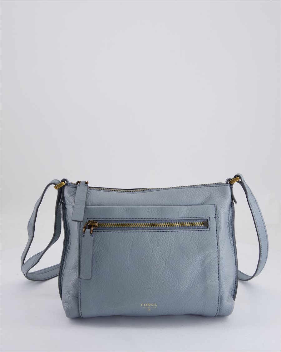Fossil Crossbody bag Leather Pencil blue