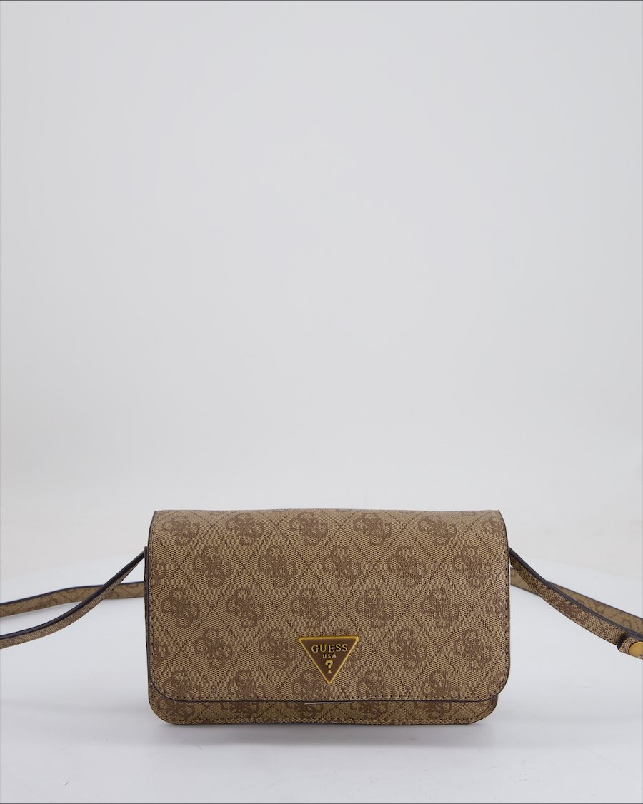 Guess Crossbody Bag Leather Brown