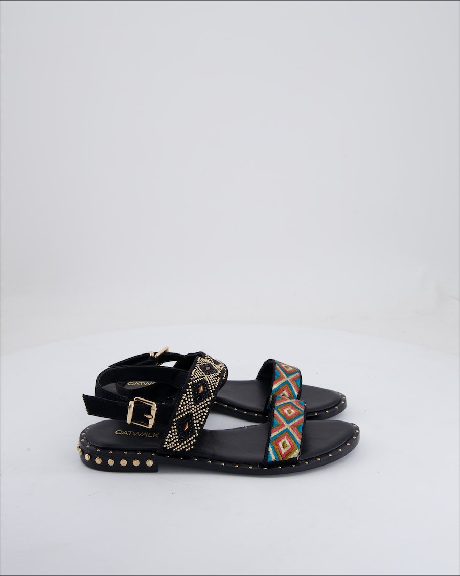 Catwalk Sandals Cloth Black Eu 37