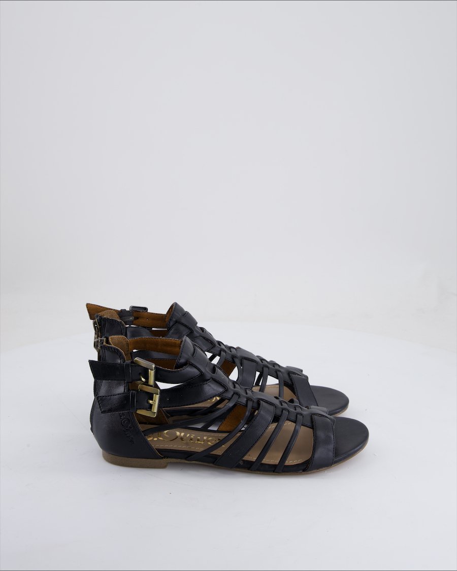 S.Oliver Sandals Leather Black Eu 36
