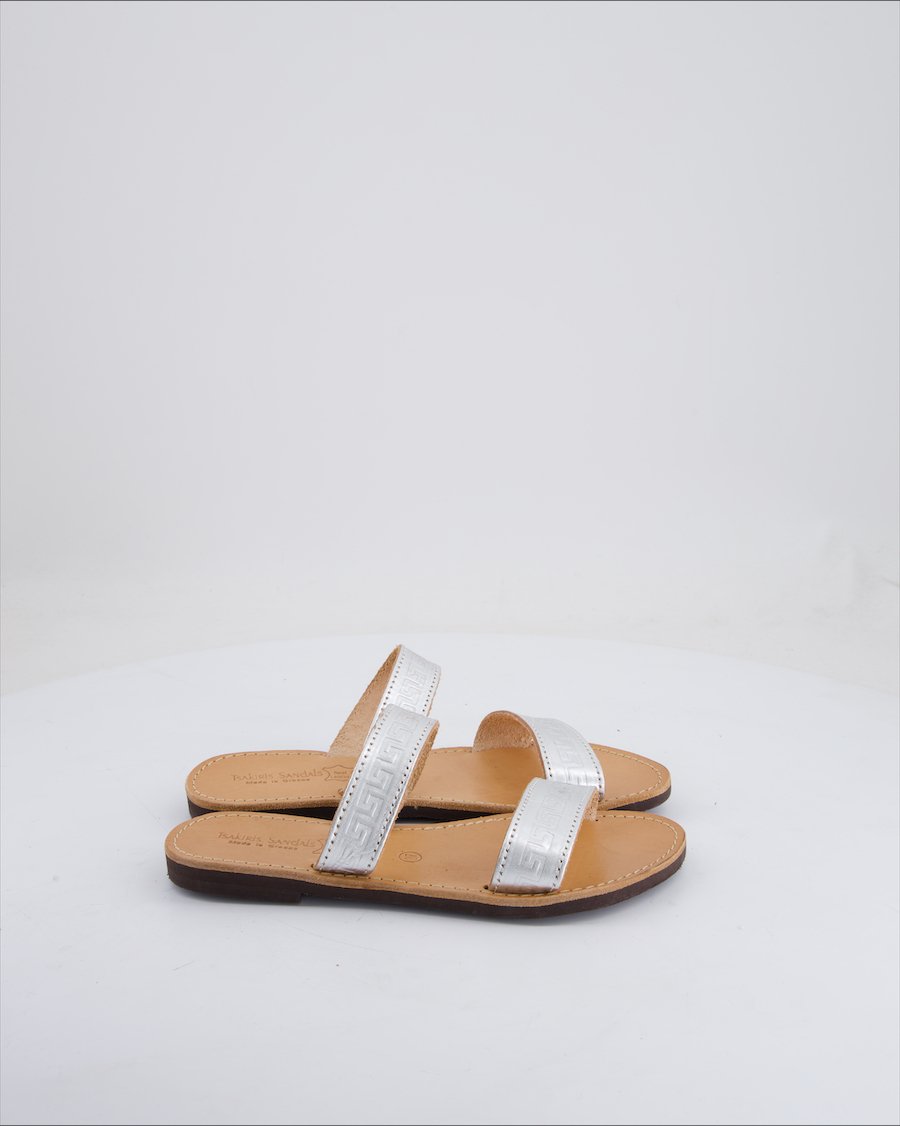 Tsakiris Sandals Leather Silver Eu 37