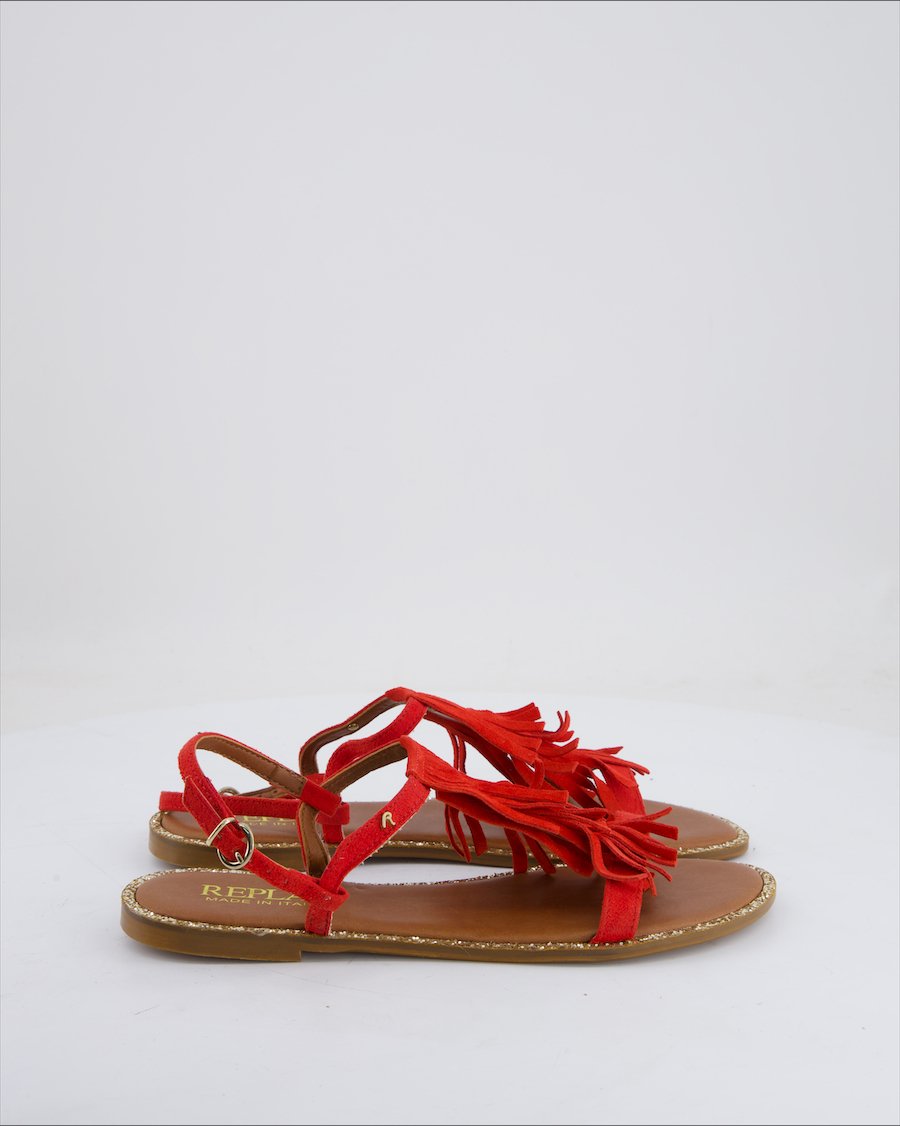Replay Sandals Suede Red Eu 39