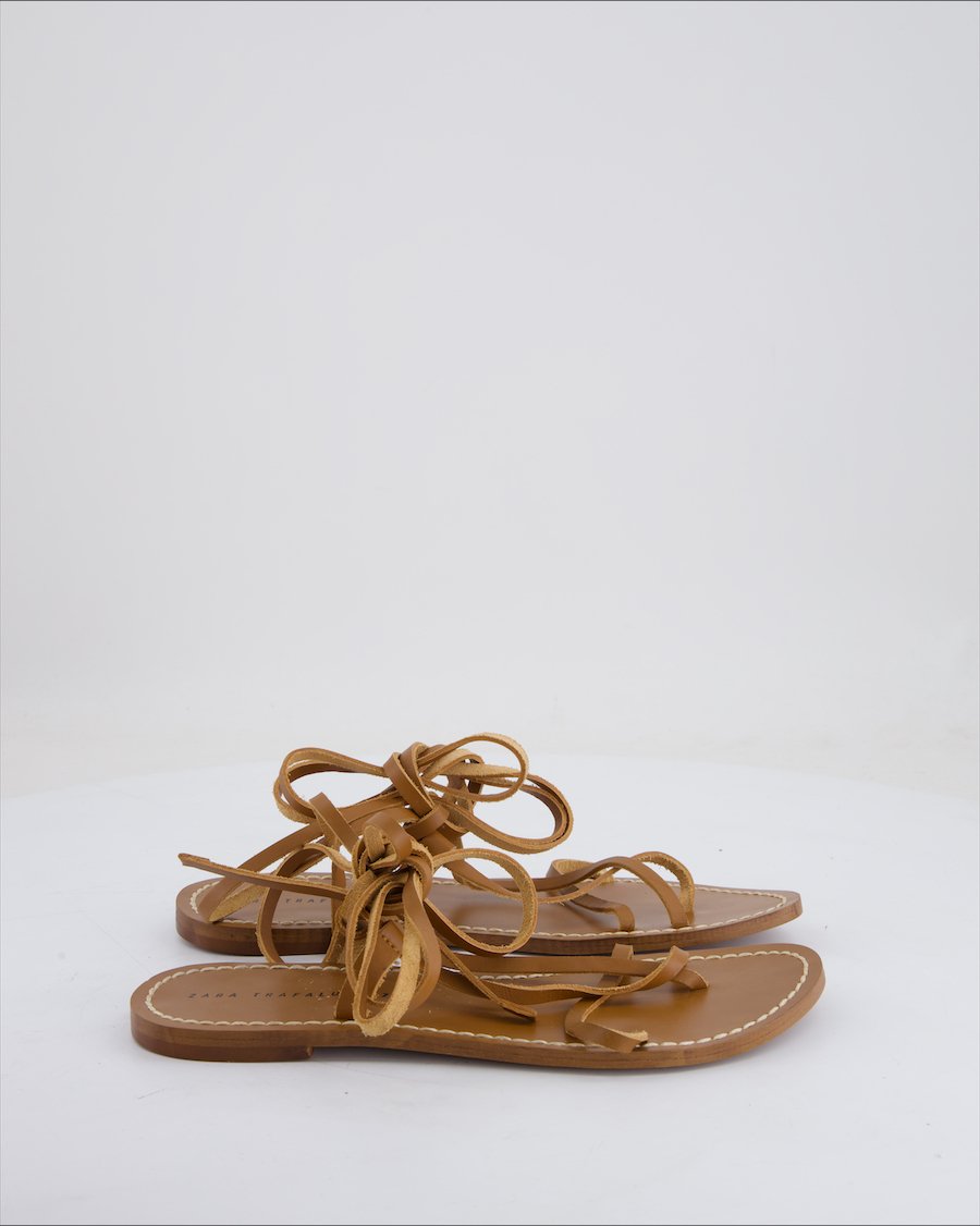 Zara Sandals Polyurethane Camel EU 37