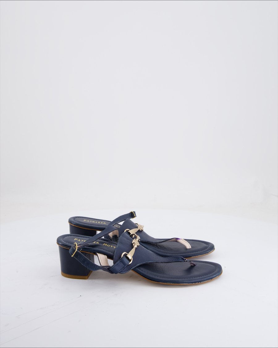 Patrizia Motta Sandals Leather Navy Eu 38