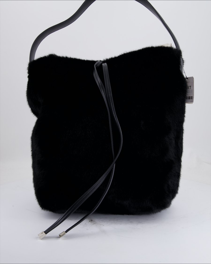 Next Shoulder Bag Faux Fur Black