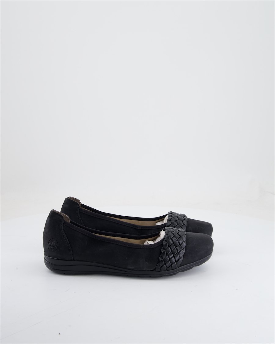 Rieker Flats Leather Black Eu 38