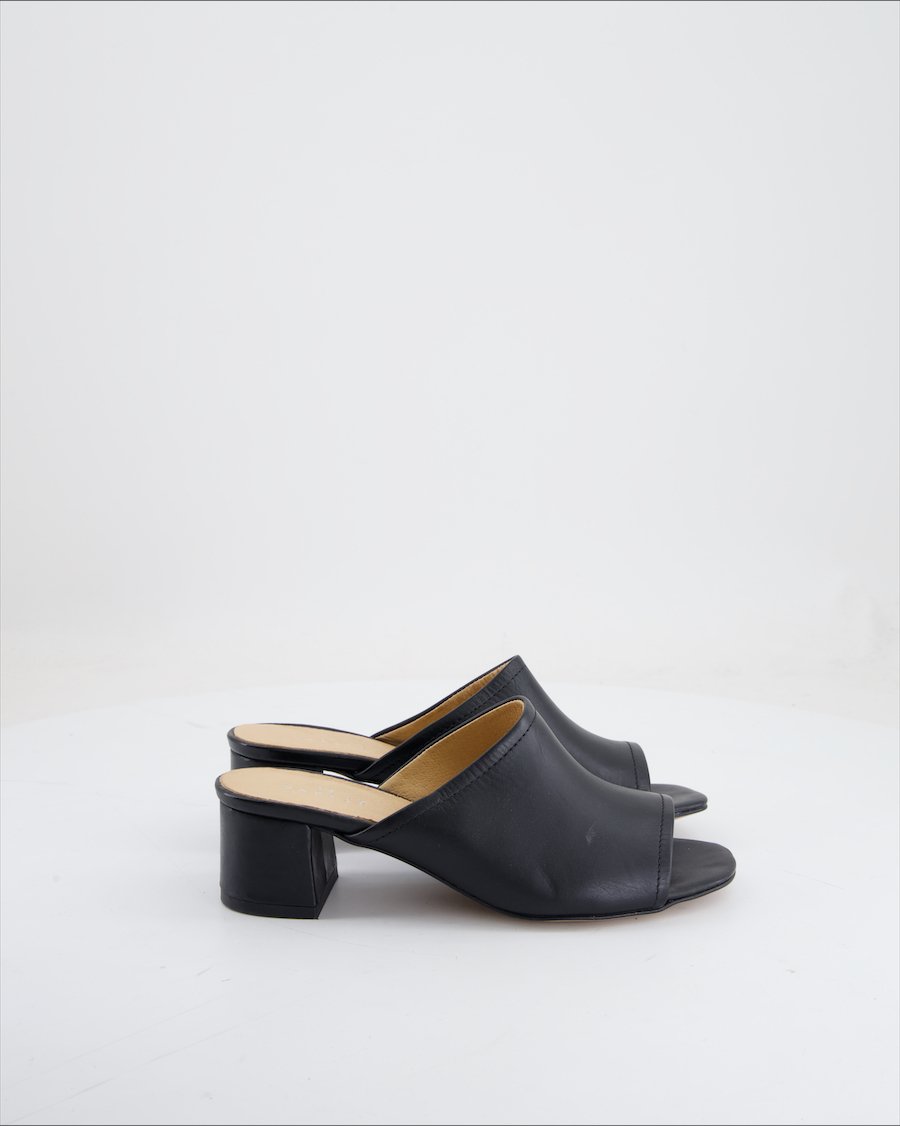 Varese Mules Leather Black Eu 36
