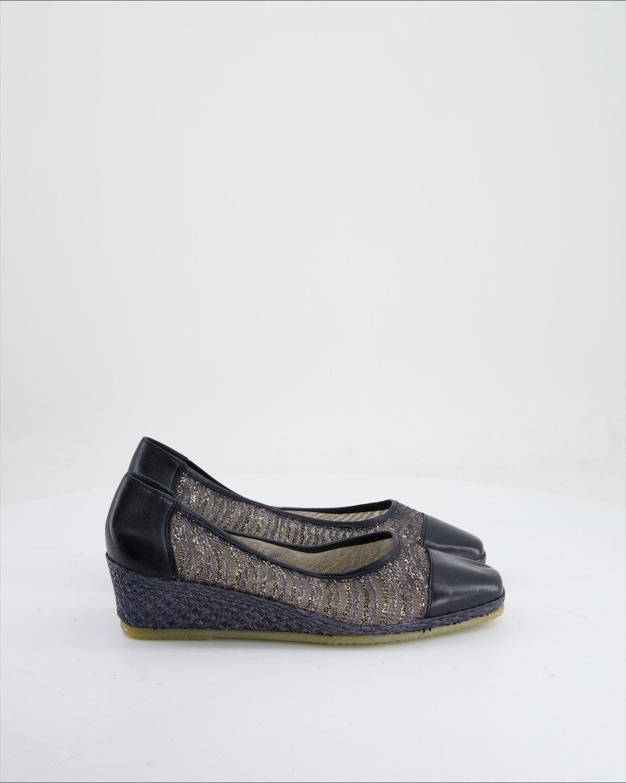 Spiffy Wedges Leather Black Eu 37