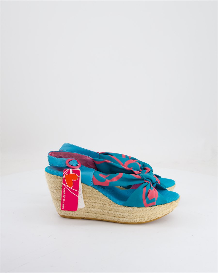 Agatha Ruiz De La Prada Wedges Leather Turquoise Eu 38