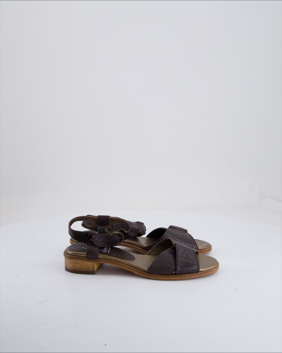 DMN Sandals Leather Brown Eu 36