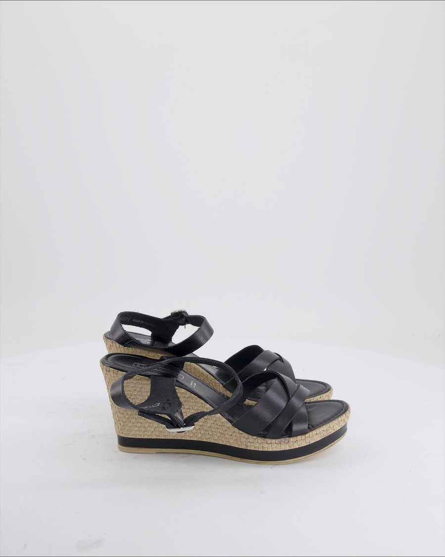 5Th Avenue Sandals Leather Black Eu 37
