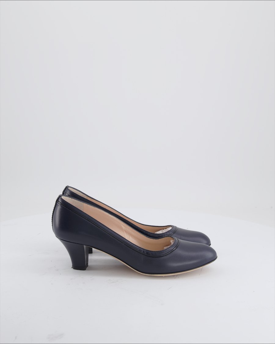 Bally Heels Leather Navy Eu 38.5