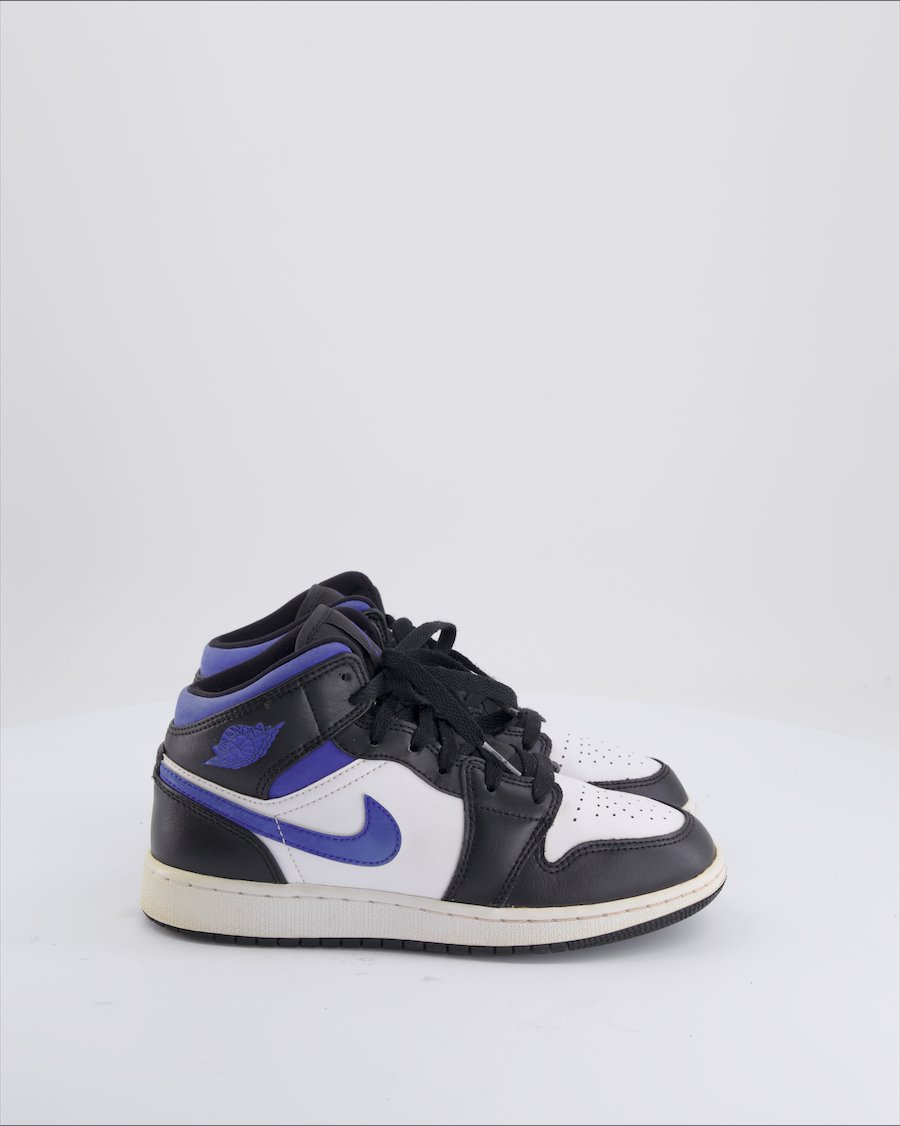 Jordan 1 Mid Trainers Leather Black Eu 36