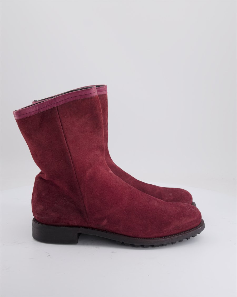 Pantanetti Ankle Boots Suede Burgundy