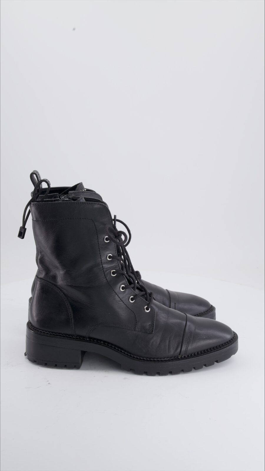 Zara Ankle Boots Leather Black Eu 40