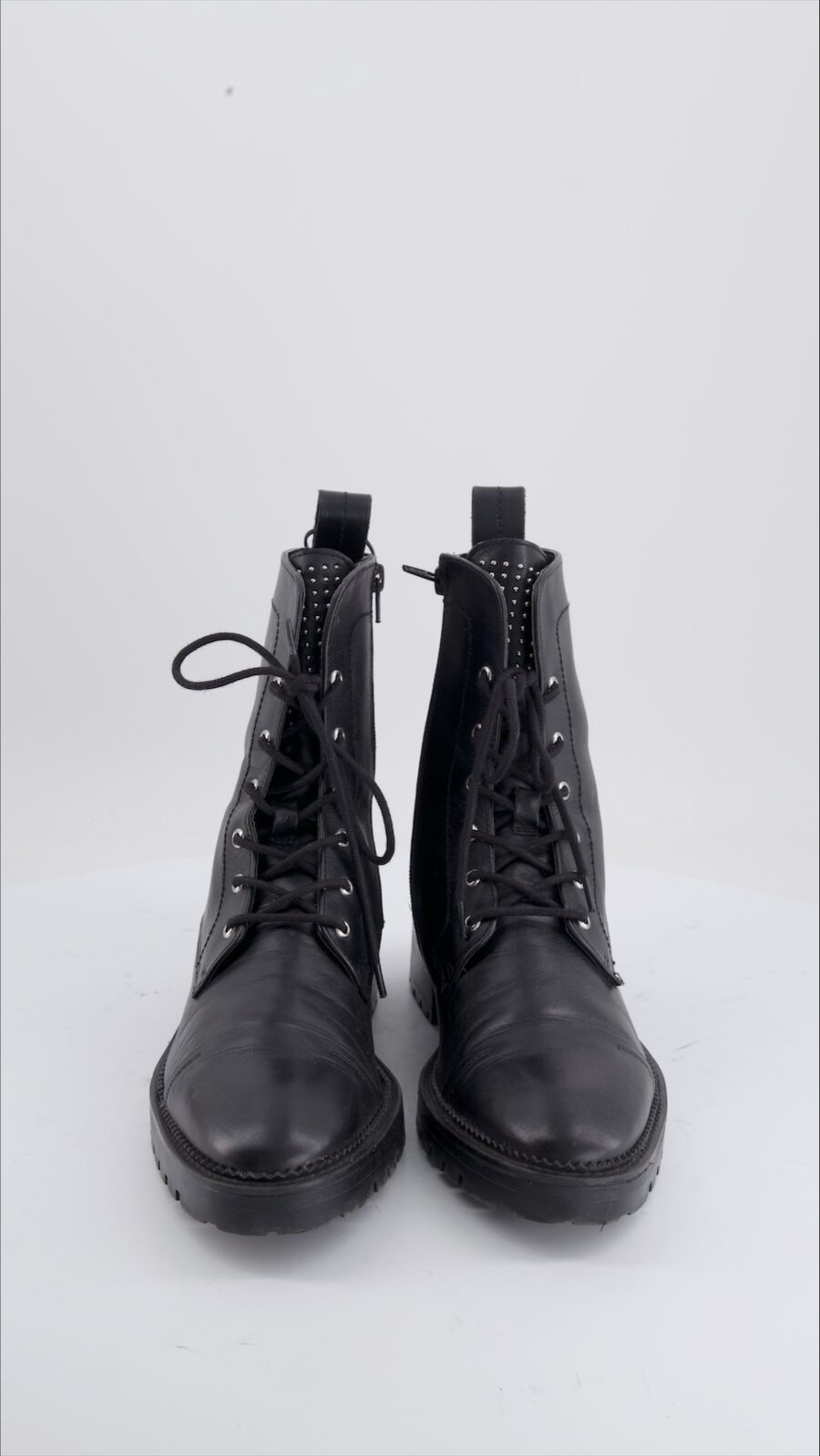Zara Ankle Boots Leather Black Eu 40 - immagine 4