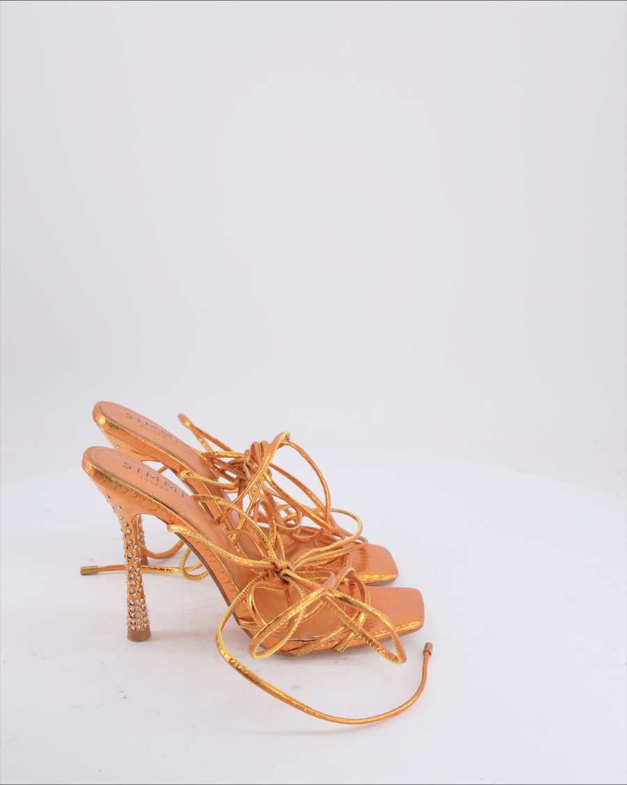 Simmi London Heels Leather Orange Eu 39