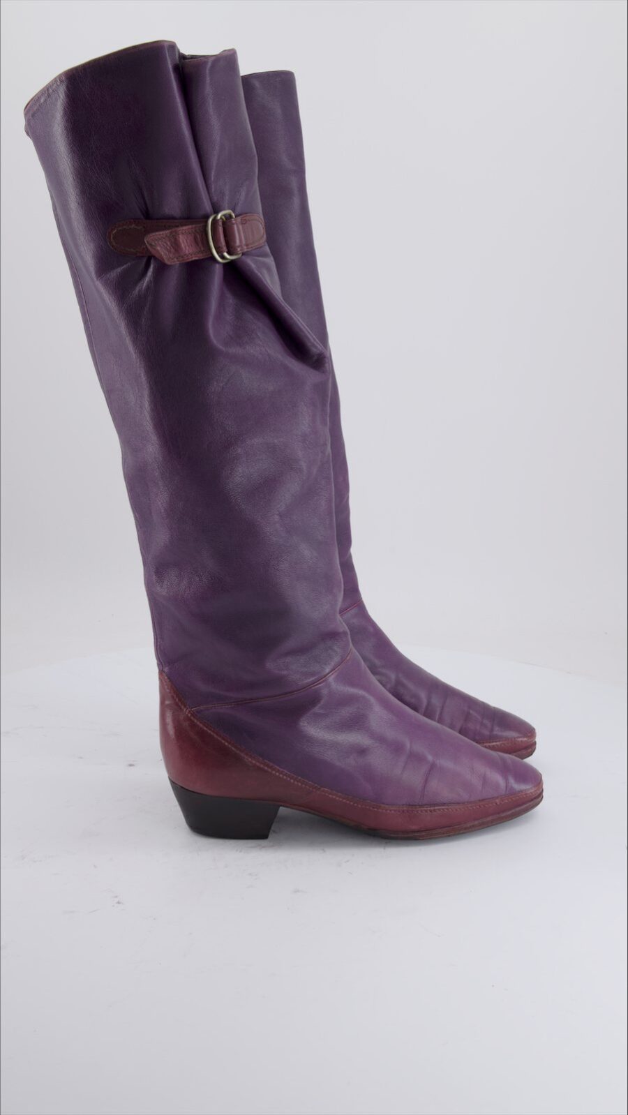 Pollini Boots Leather Purple Eu 37