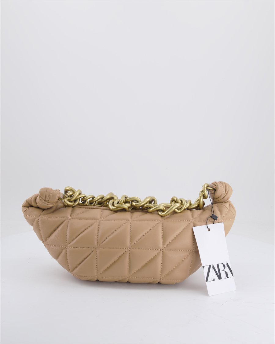 Zara Shoulder Bag Polyurethane Beige