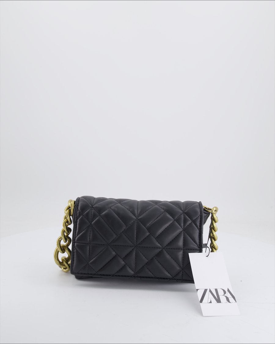 Zara Shoulder Bag Polyurethane Black