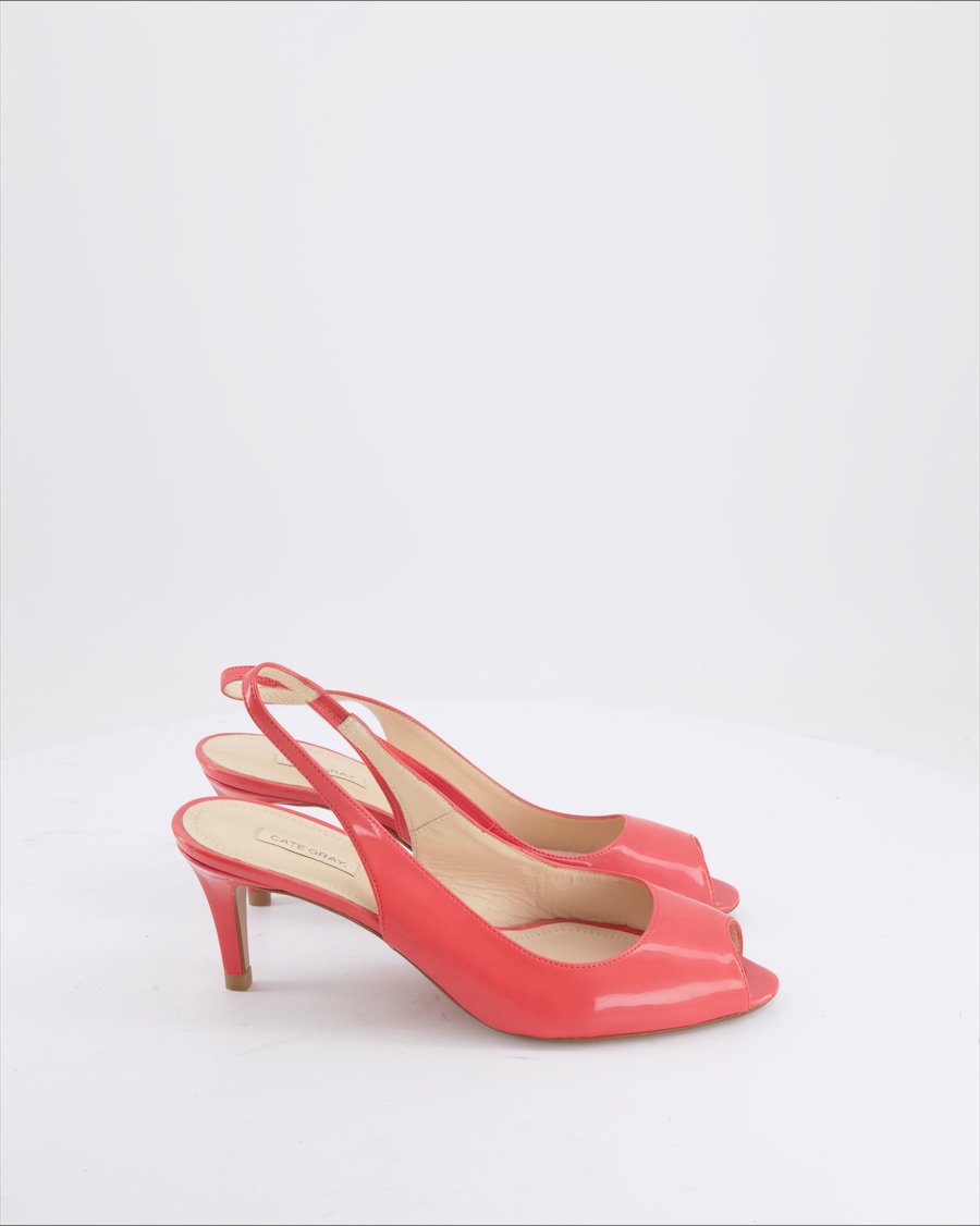 Cate Gray Heels Leather Orange EU 40