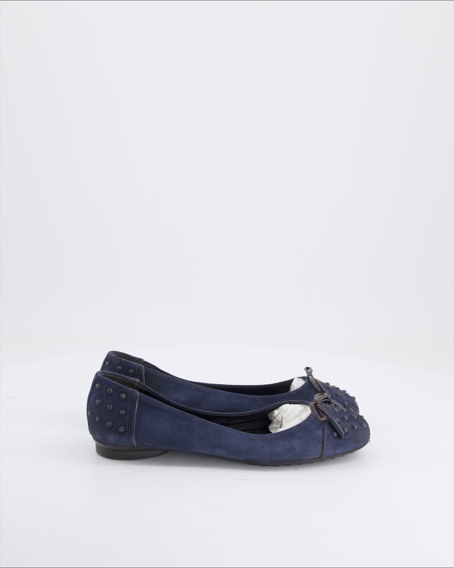 Tod's Ballet Flat Suede Blue EU 36.5