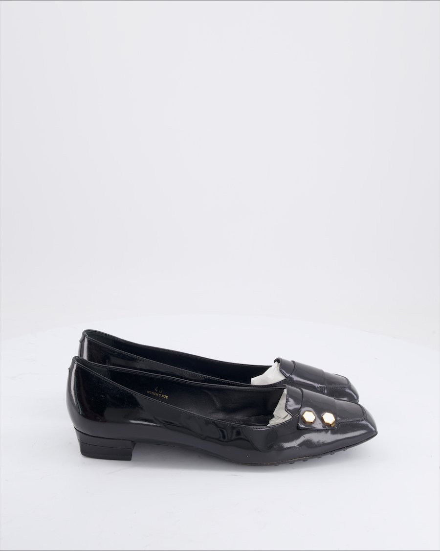 Tod's Flats Leather Black EU 40