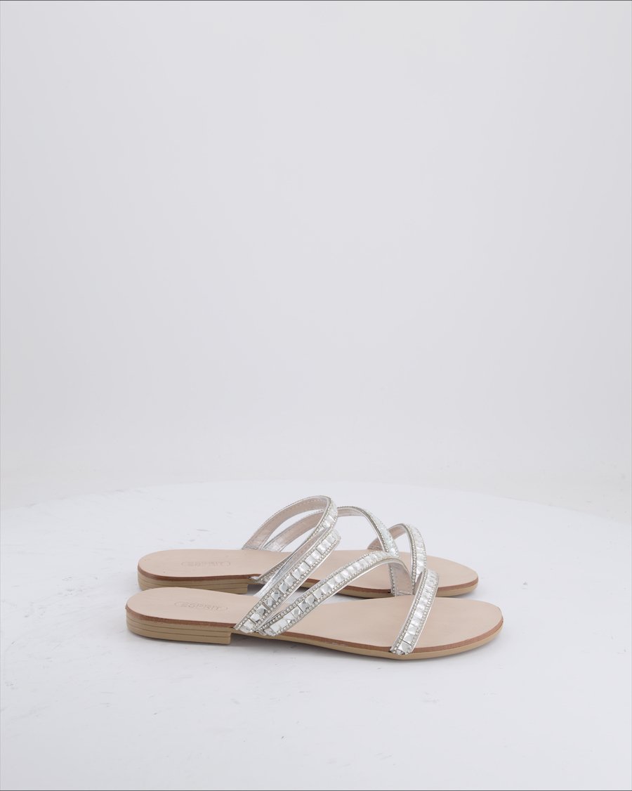 Esprit Sandals Leather Silver Eu 37
