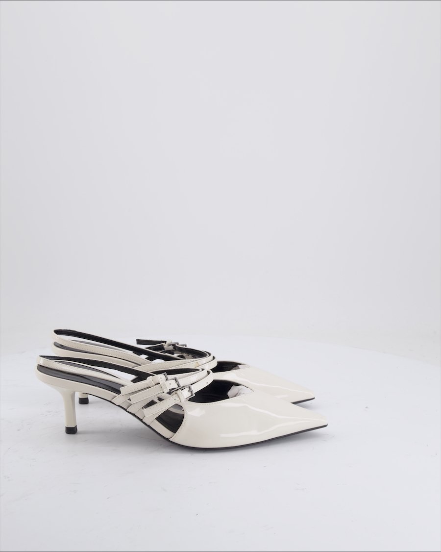 Zara Heels Polyurethane White Eu 39