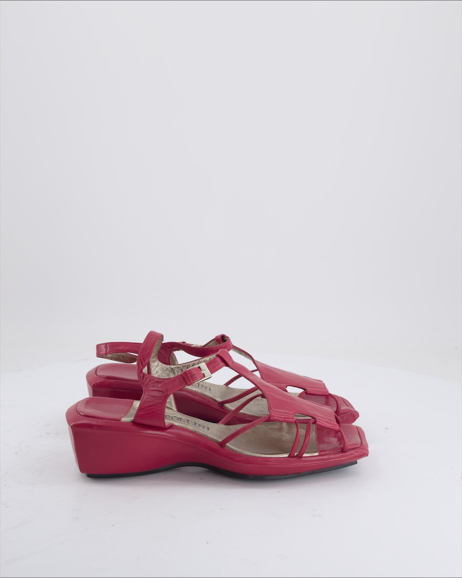 Pollini Sandals Leather Red Eu 38.5