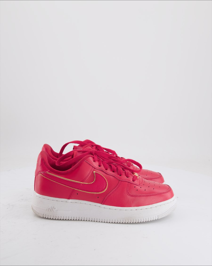 Nike Air Force 1 Trainers Leather Red EU 39