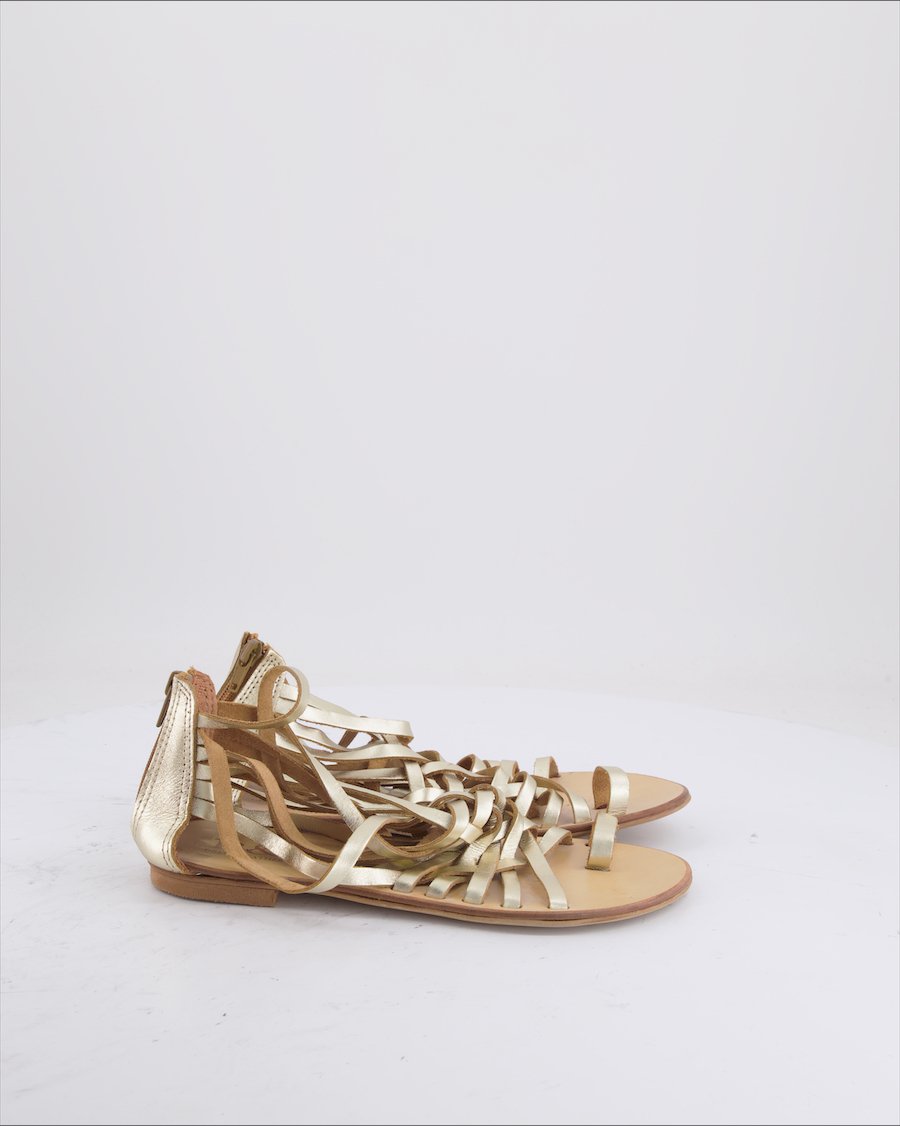 B&B Sandals Leather Gold EU 38