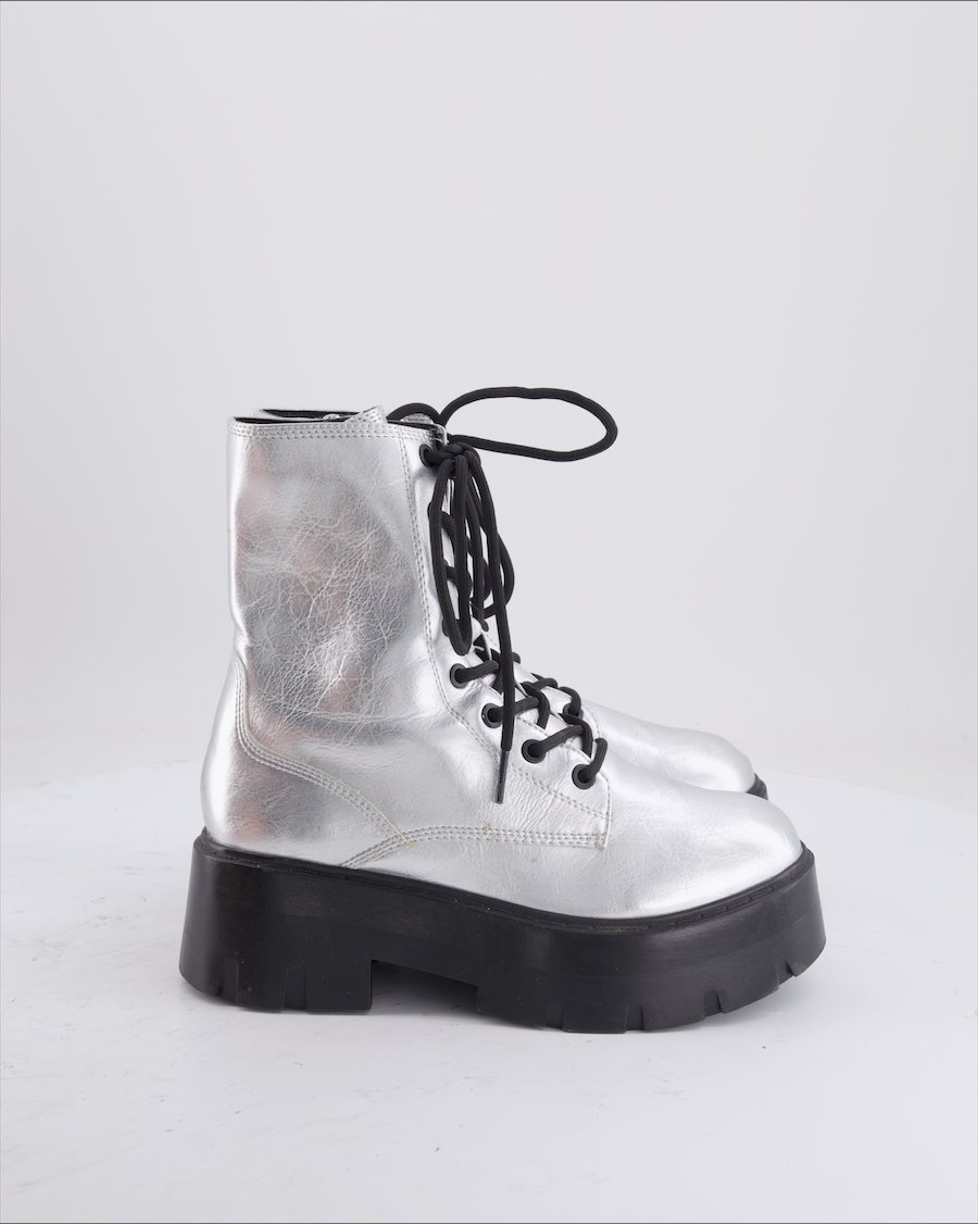 Bershka  Ankle boots Polyurethane Silver EU 36