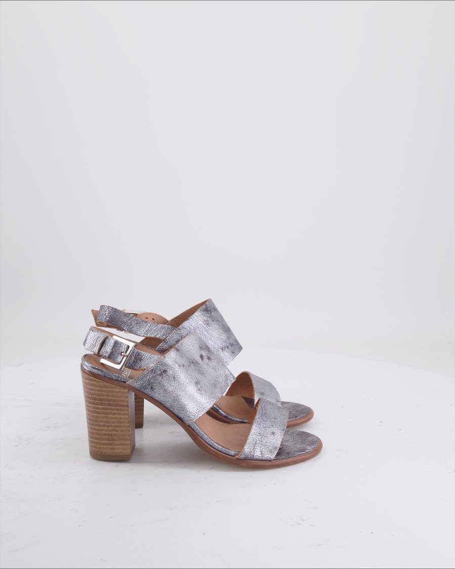 Manfield Heels Leather Silver Eu 36
