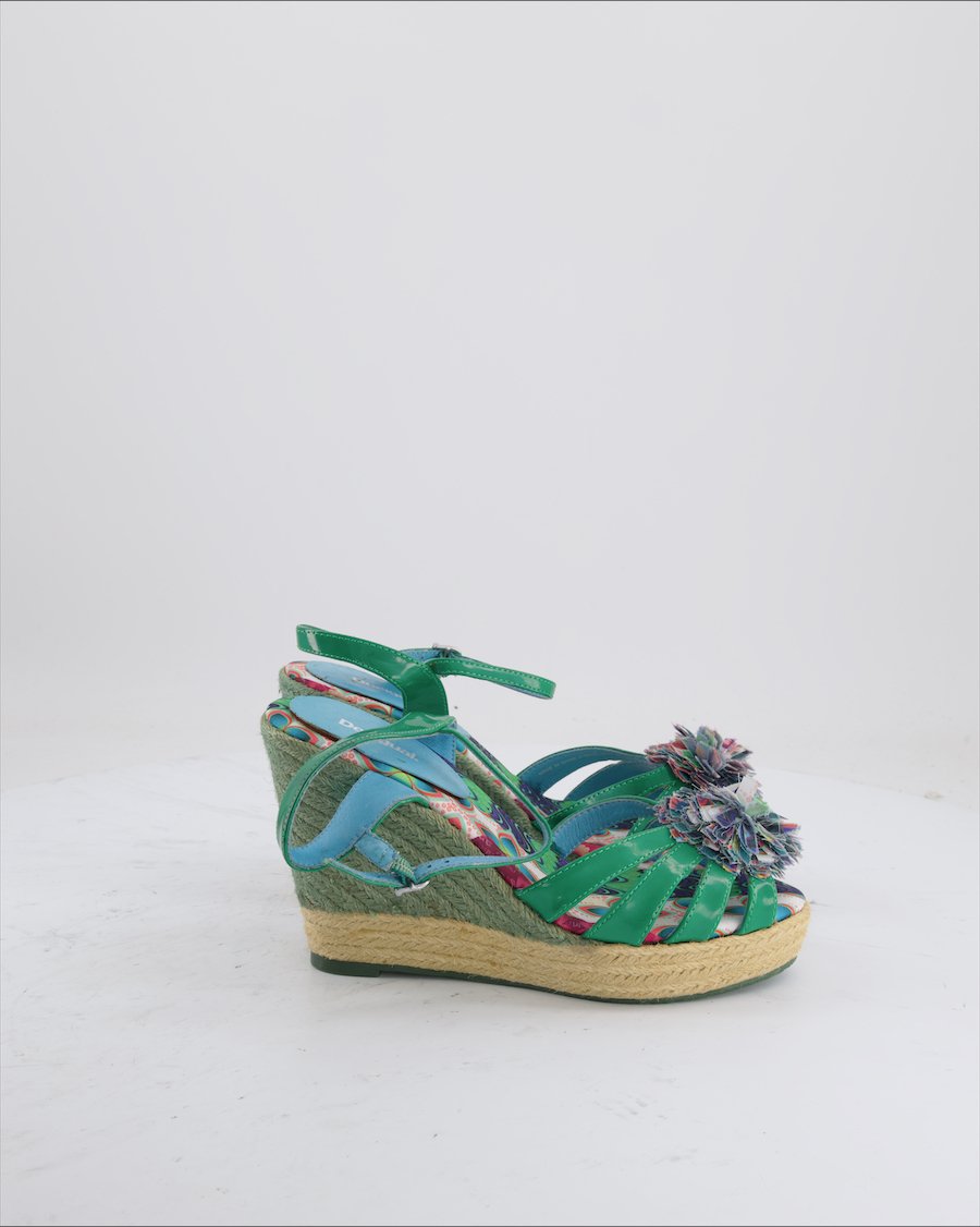Desigual Espadrilles Leather Green Eu 38